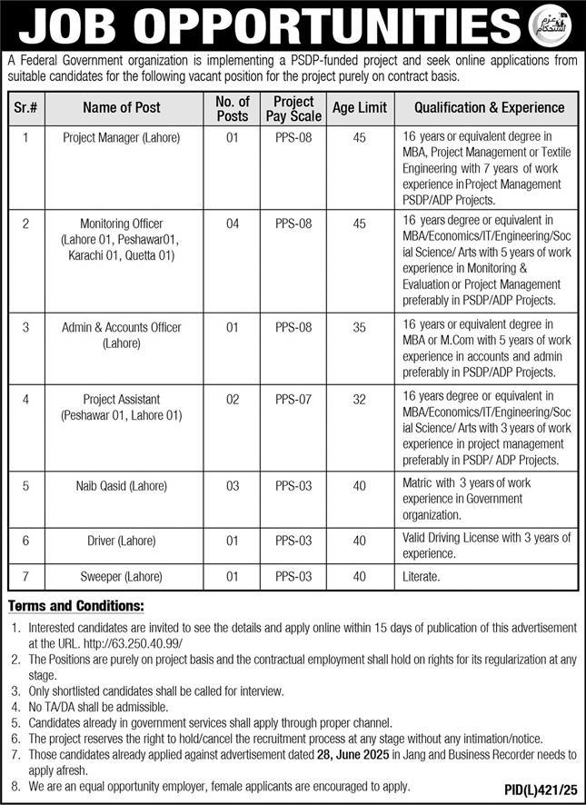 Jobs in Federal Govt Organization